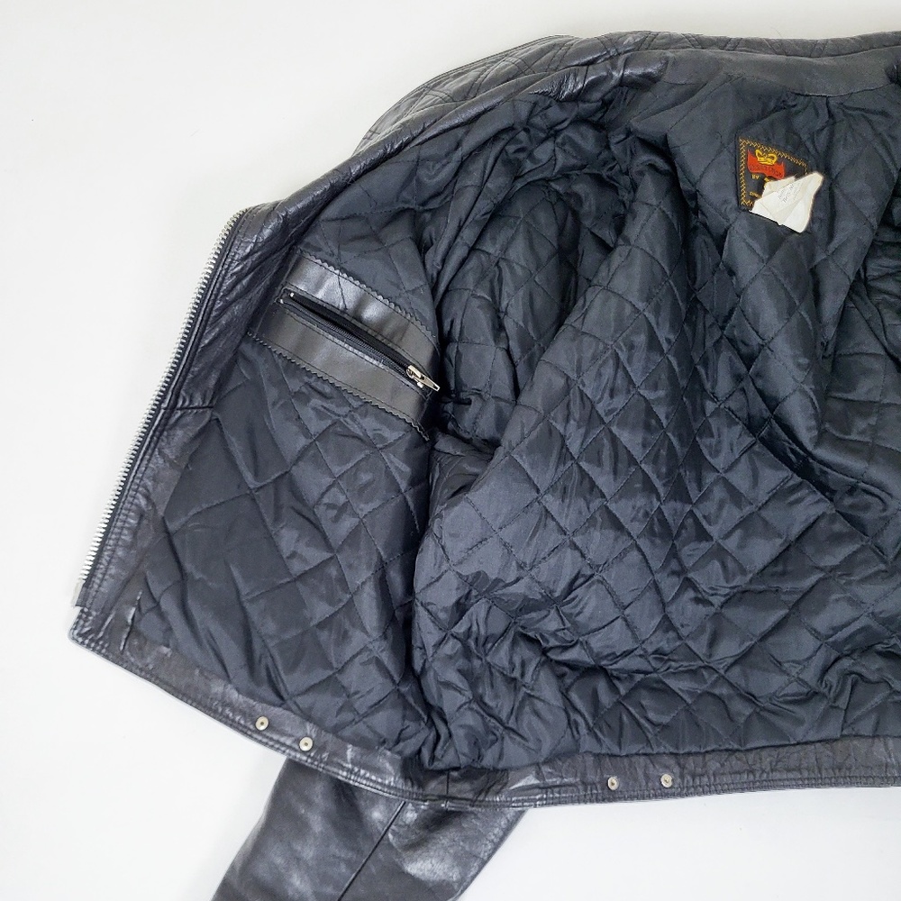 Vintage genuine leather motorcycle jacket iconic authentic 80s 90s fringe - Picture 11 of 16